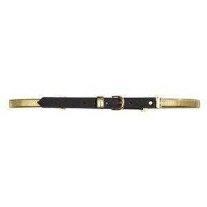 H&M black faux leather belt with gold metal sections